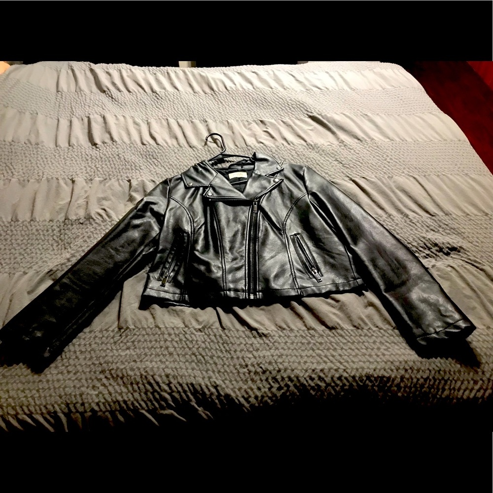 Black leather jacket